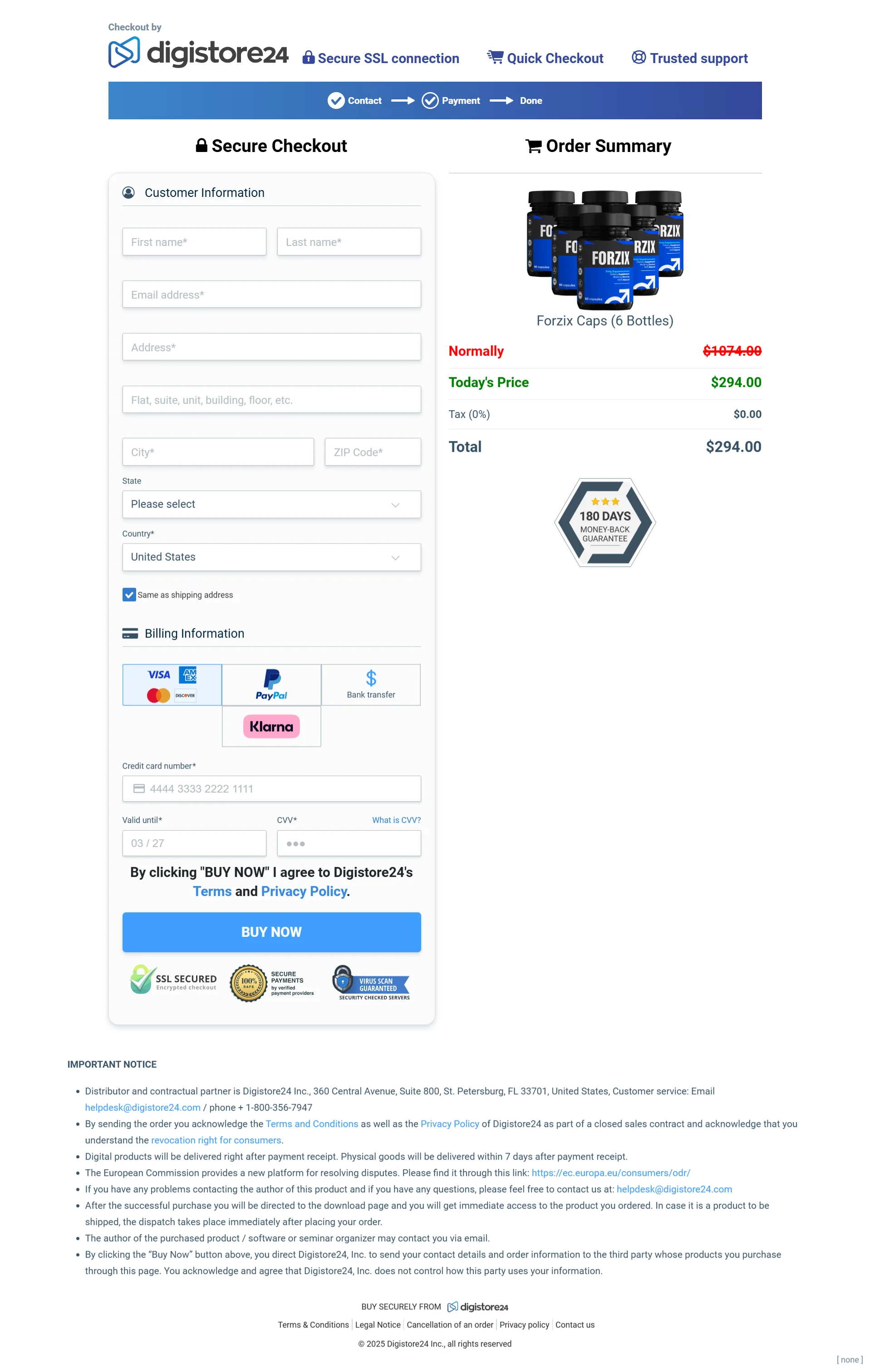 Forzix order form